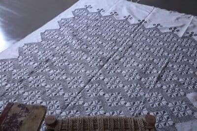 Handwoven Moroccan Vintage Rug - Black and White Kilim Rug - Image 5