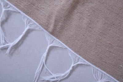 Handwoven Moroccan Kilim Rug Blanket - Beige and Black - Image 10