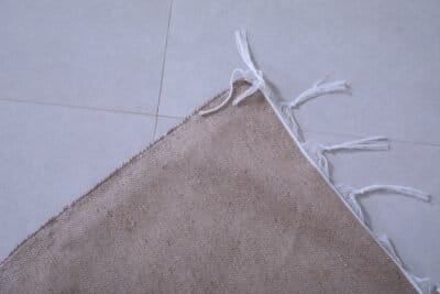 Handwoven Moroccan Kilim Rug Blanket - Beige and Black - Image 7