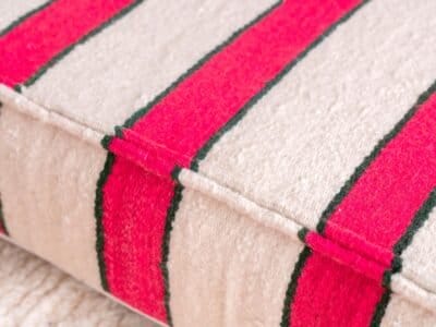 Moroccan Floor Couch Cover Set Cream - Fuchsia Stripes - Image 9