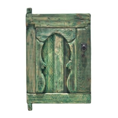Handcrafted Moroccan Amazigh panel with Berber geometric carvings in reclaimed cedar wood