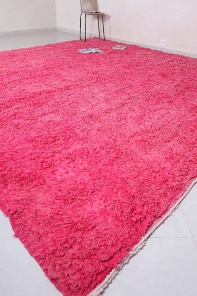 Custom Solid Rose Pink Moroccan Rug - Image 7
