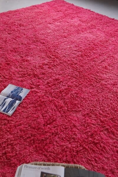 Custom Solid Rose Pink Moroccan Rug - Image 6