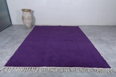 Moroccan royal purple wool Beni Ourain rug, handmade by Berber artisan