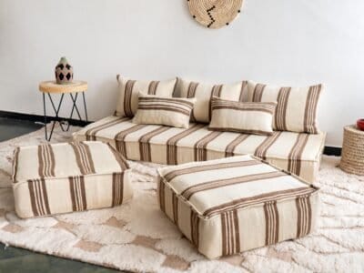 hidden zipper on unstuffed Moroccan cushion cover