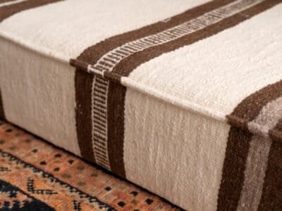 Moroccan Floor Couch Covers – Unstuffed Ivory & Brown Set - Image 9